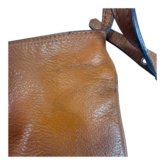 Franco Sarto Brown Leather Crossbody Bag With Buckle Accents & Adjustable Strap - Picture 7 of 10
